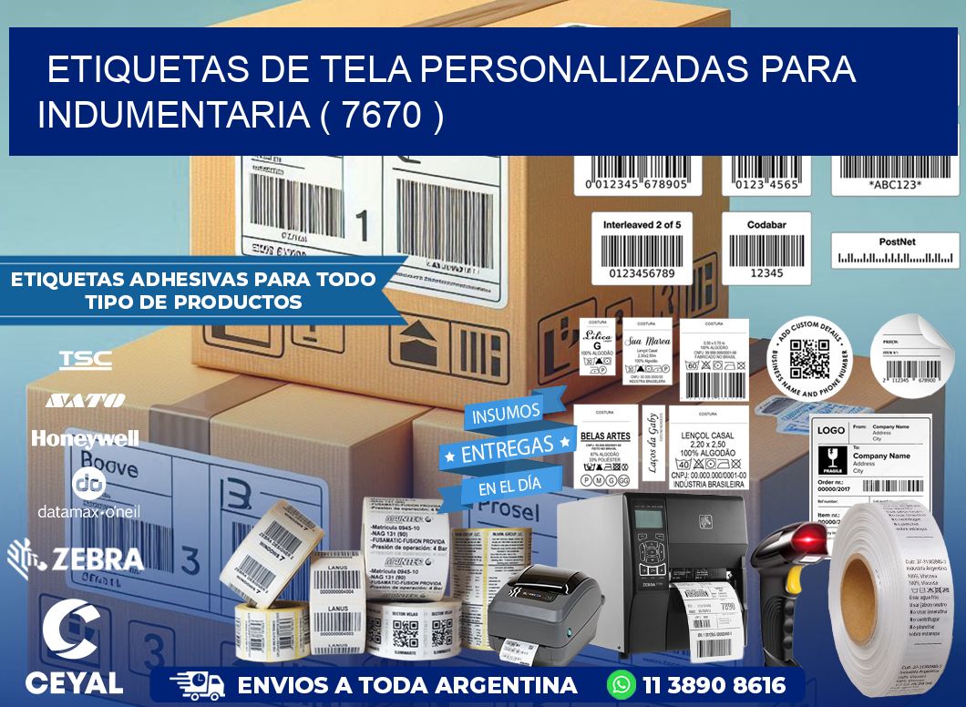 ETIQUETAS DE TELA PERSONALIZADAS PARA INDUMENTARIA ( 7670 )