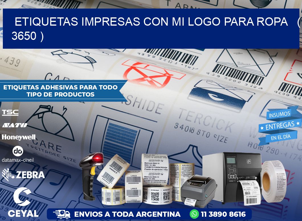 ETIQUETAS IMPRESAS CON MI LOGO PARA ROPA   ( 3650 )