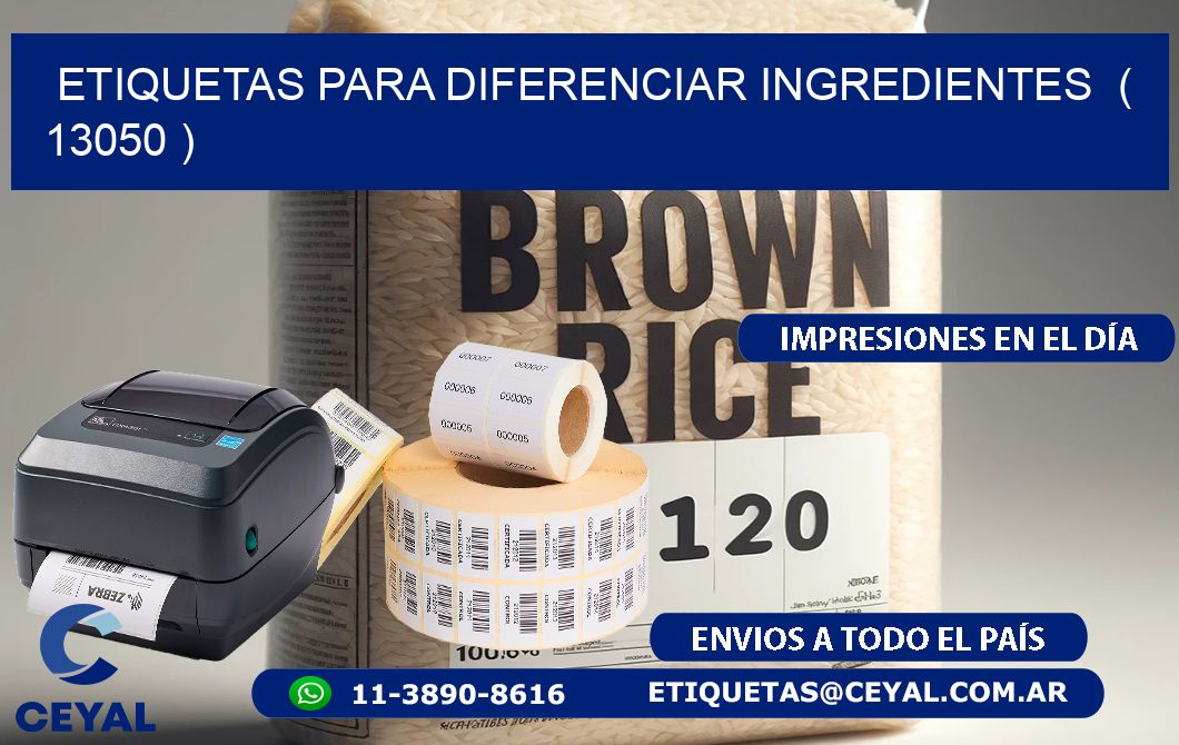 ETIQUETAS PARA DIFERENCIAR INGREDIENTES  ( 13050 )