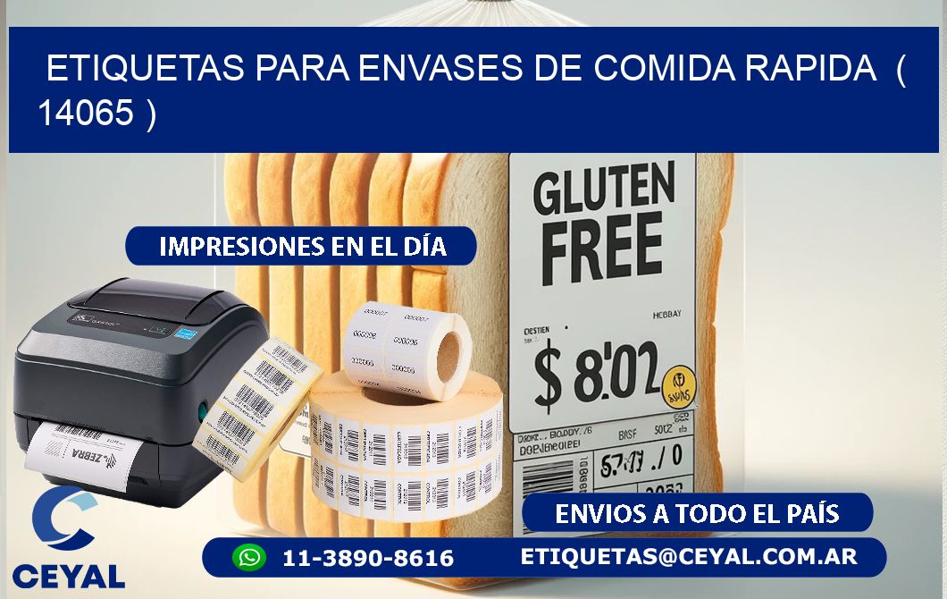 ETIQUETAS PARA ENVASES DE COMIDA RAPIDA  ( 14065 )