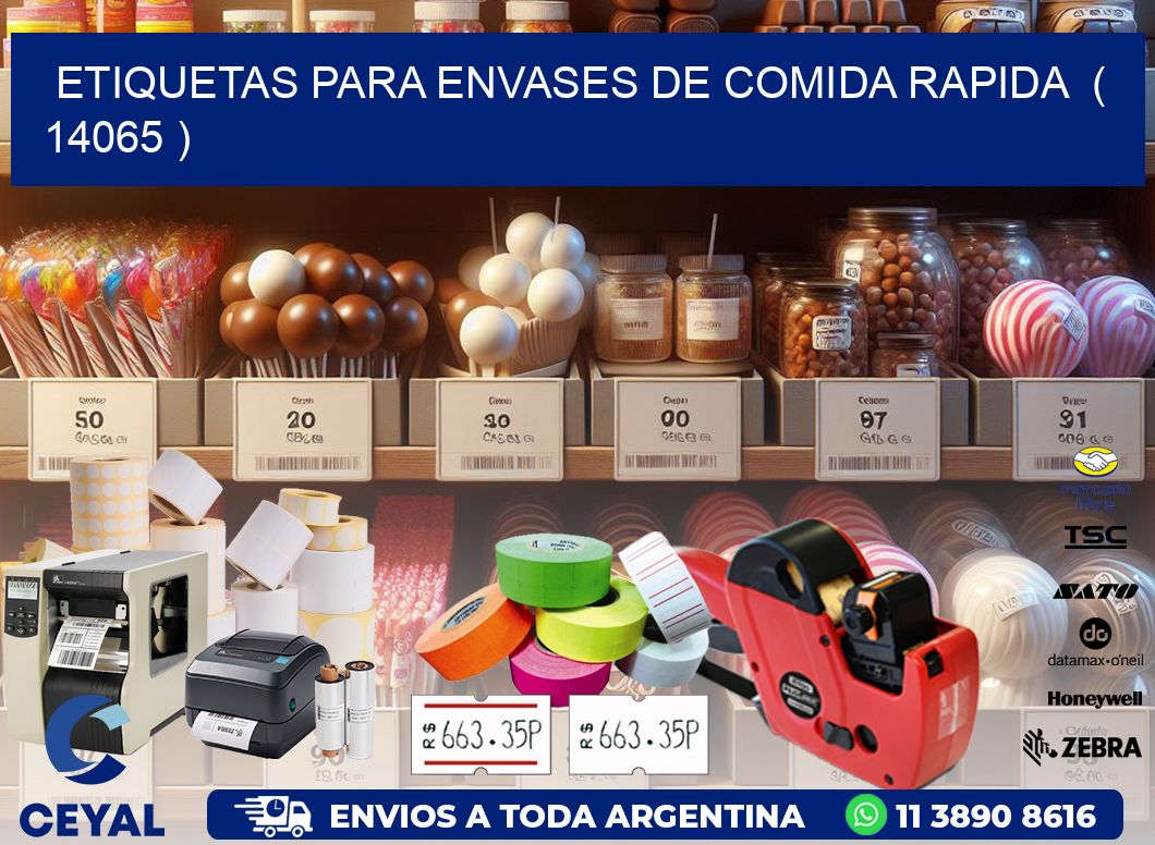 ETIQUETAS PARA ENVASES DE COMIDA RAPIDA  ( 14065 )