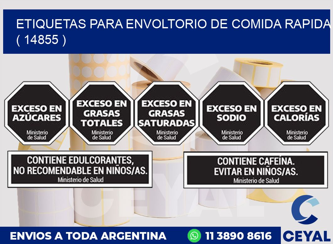 ETIQUETAS PARA ENVOLTORIO DE COMIDA RAPIDA  ( 14855 )