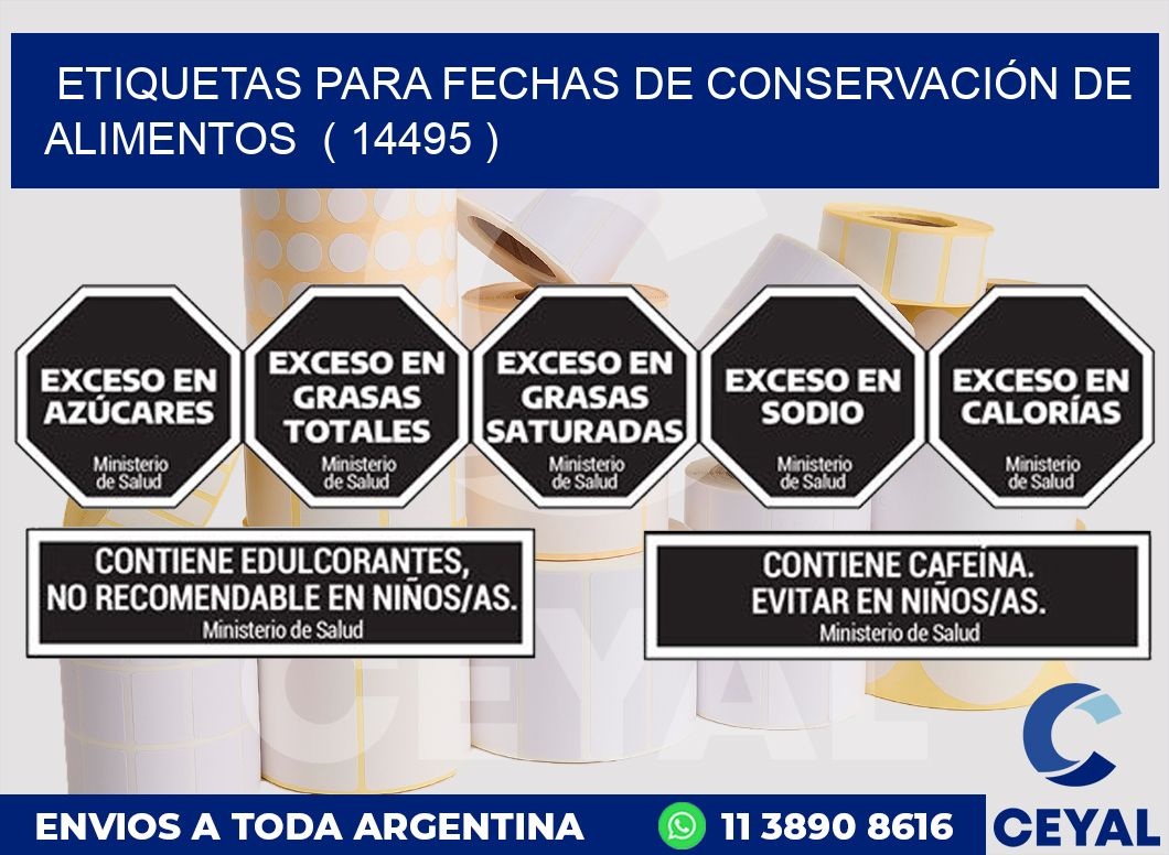 ETIQUETAS PARA FECHAS DE CONSERVACIÓN DE ALIMENTOS  ( 14495 )