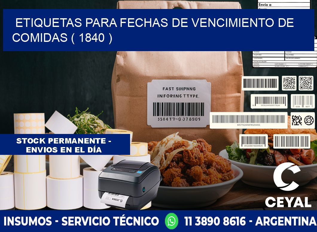 ETIQUETAS PARA FECHAS DE VENCIMIENTO DE COMIDAS ( 1840 )