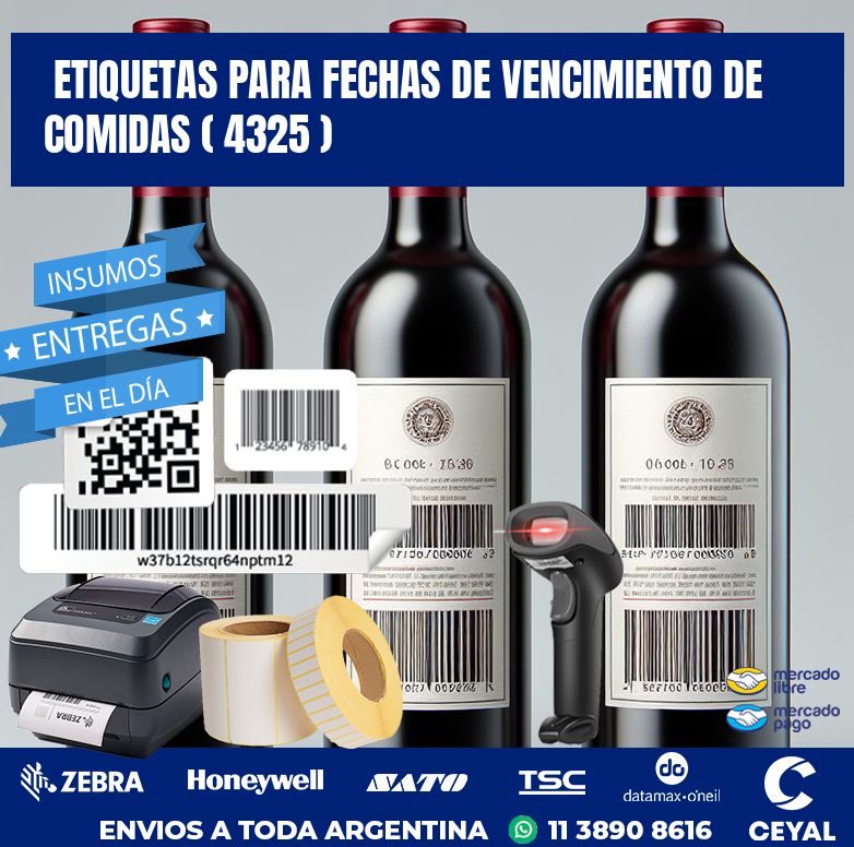 ETIQUETAS PARA FECHAS DE VENCIMIENTO DE COMIDAS ( 4325 )