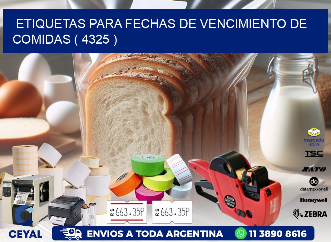 ETIQUETAS PARA FECHAS DE VENCIMIENTO DE COMIDAS ( 4325 )