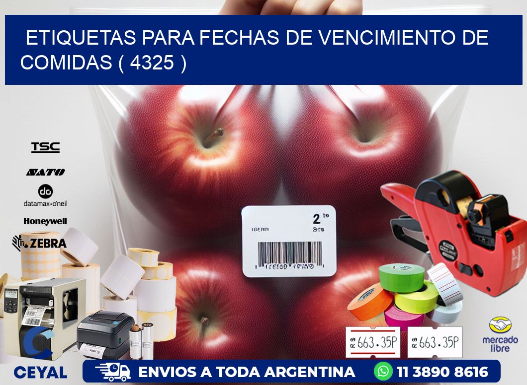ETIQUETAS PARA FECHAS DE VENCIMIENTO DE COMIDAS ( 4325 )