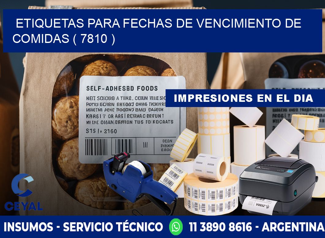 ETIQUETAS PARA FECHAS DE VENCIMIENTO DE COMIDAS ( 7810 )