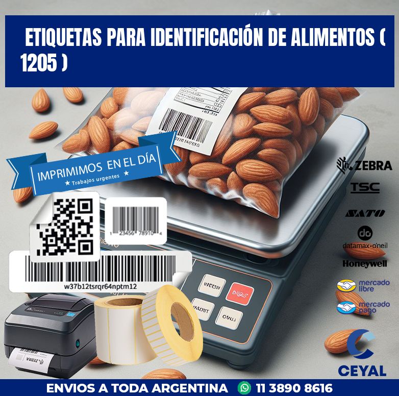 ETIQUETAS PARA IDENTIFICACIÓN DE ALIMENTOS ( 1205 )