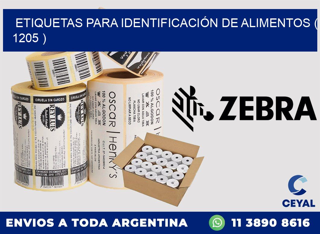 ETIQUETAS PARA IDENTIFICACIÓN DE ALIMENTOS ( 1205 )