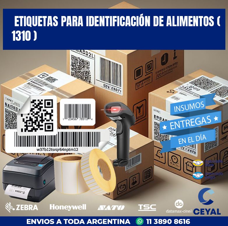 ETIQUETAS PARA IDENTIFICACIÓN DE ALIMENTOS ( 1310 )