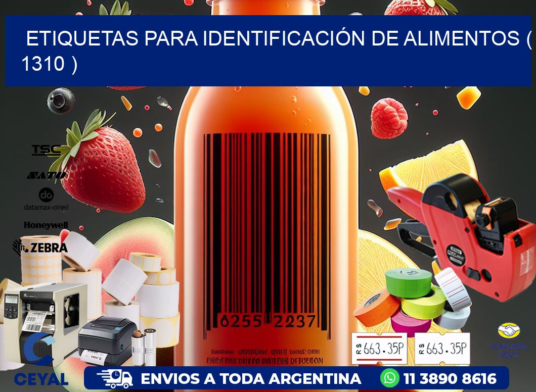 ETIQUETAS PARA IDENTIFICACIÓN DE ALIMENTOS ( 1310 )