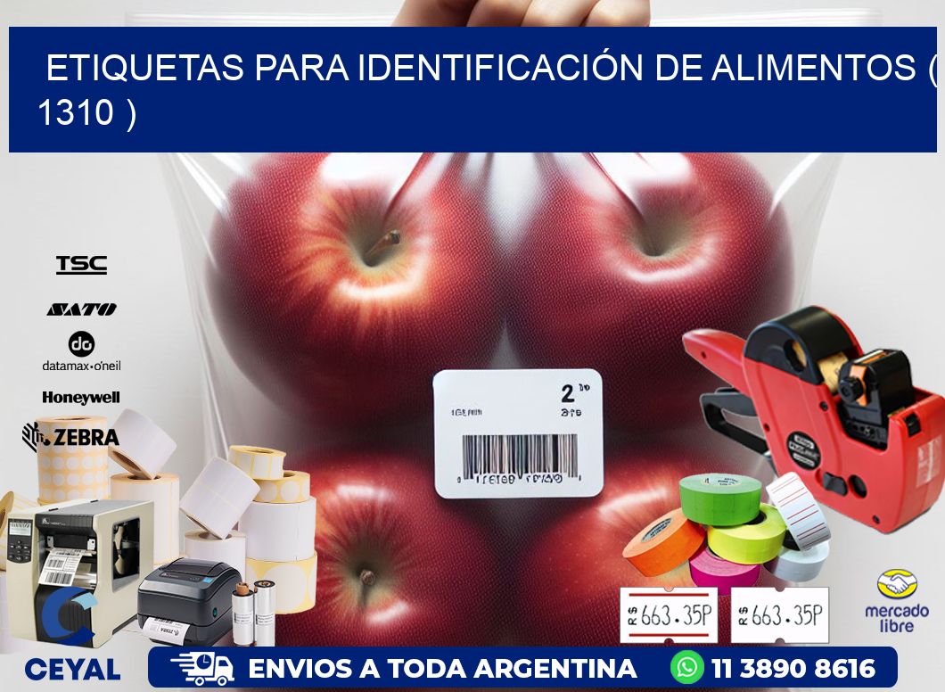 ETIQUETAS PARA IDENTIFICACIÓN DE ALIMENTOS ( 1310 )