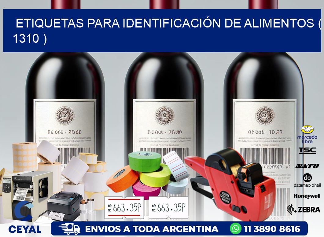 ETIQUETAS PARA IDENTIFICACIÓN DE ALIMENTOS ( 1310 )