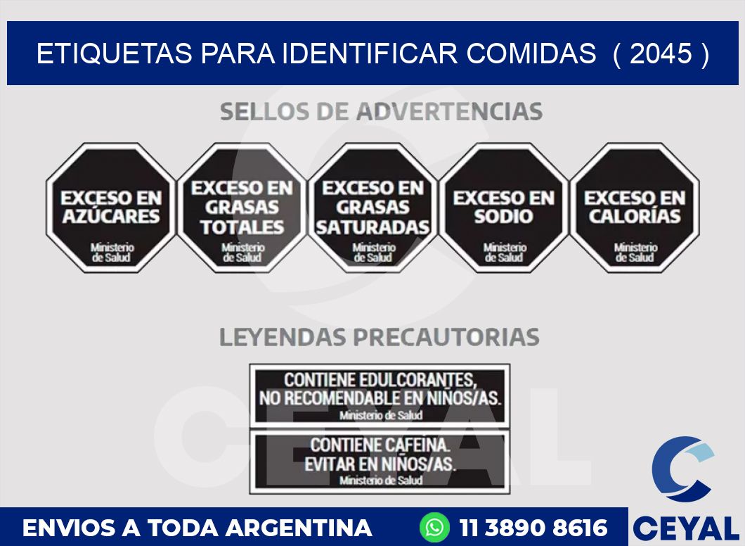 ETIQUETAS PARA IDENTIFICAR COMIDAS ( 2045 )