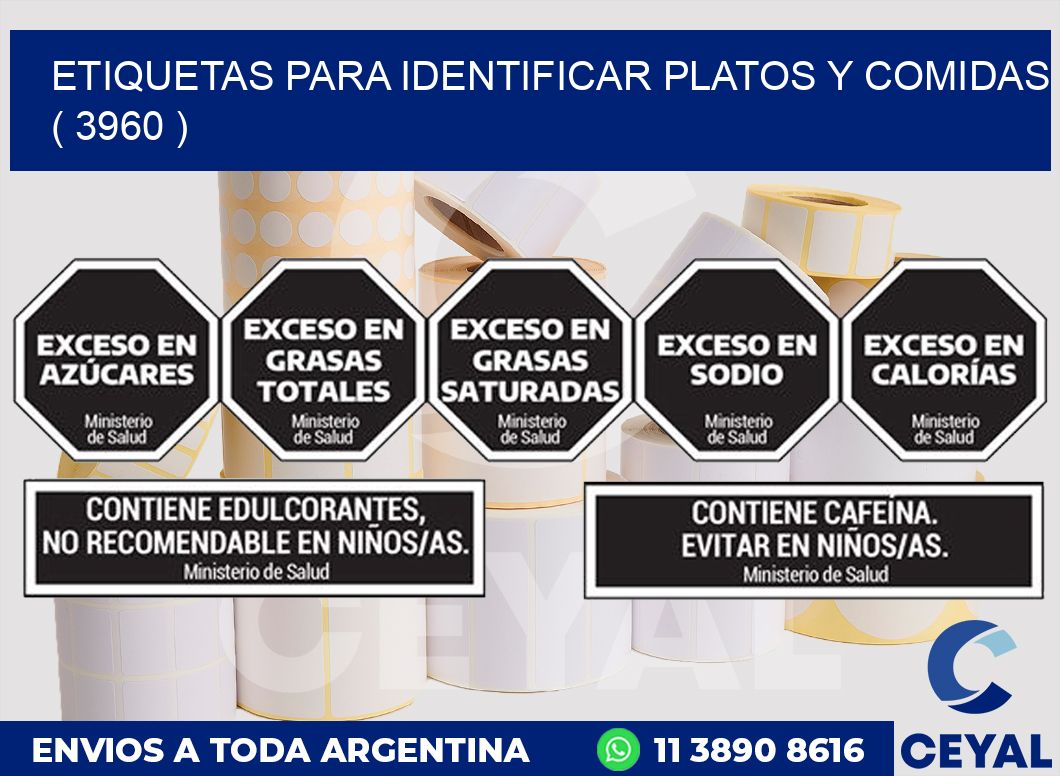 ETIQUETAS PARA IDENTIFICAR PLATOS Y COMIDAS  ( 3960 )