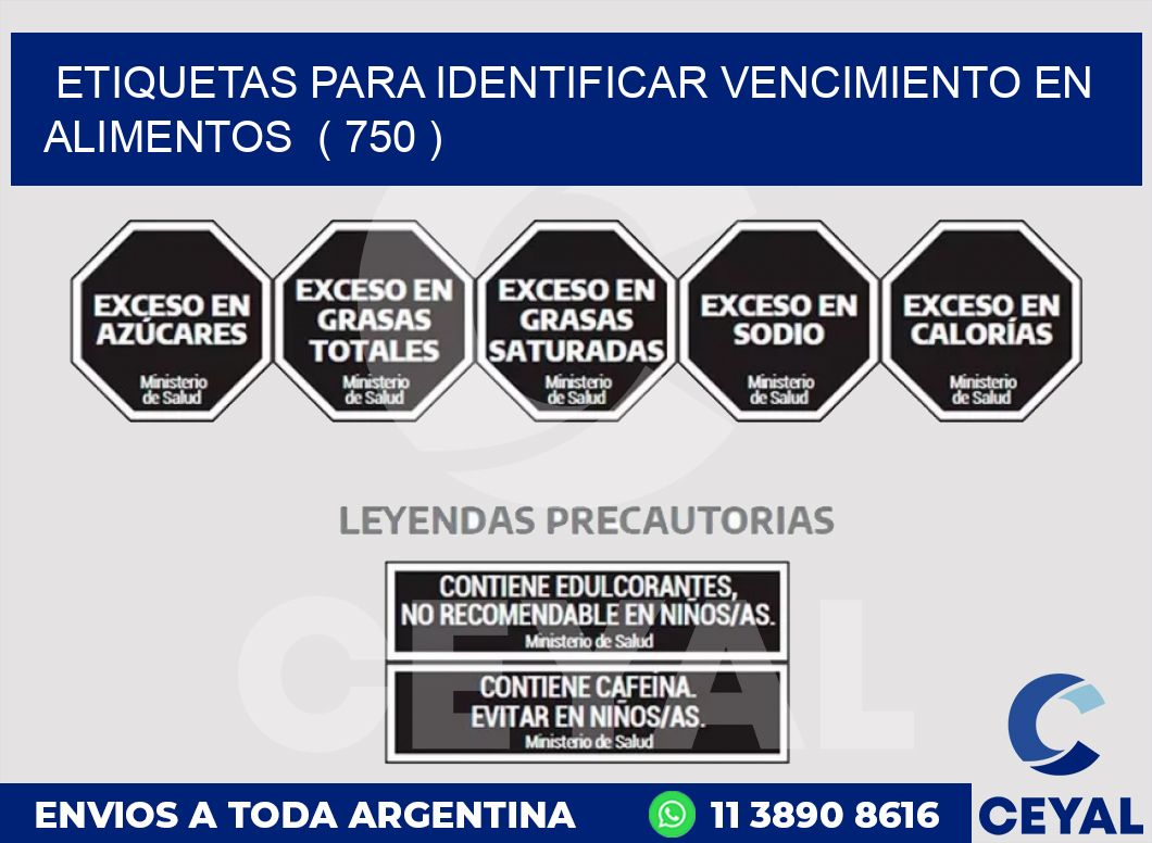 ETIQUETAS PARA IDENTIFICAR VENCIMIENTO EN ALIMENTOS  ( 750 )