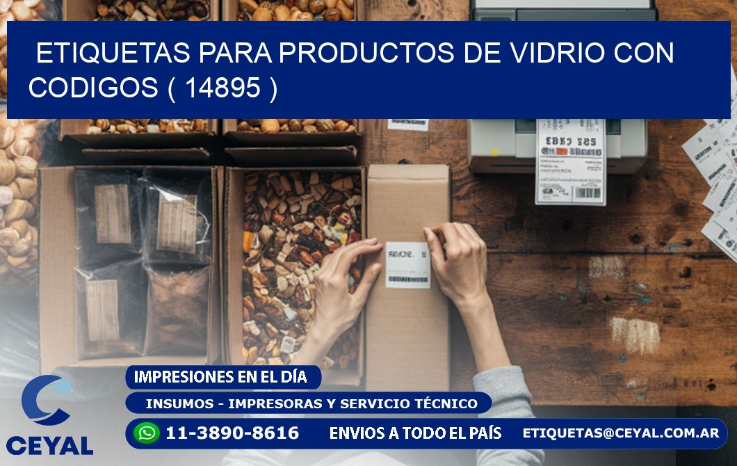 ETIQUETAS PARA PRODUCTOS DE VIDRIO CON CODIGOS ( 14895 )