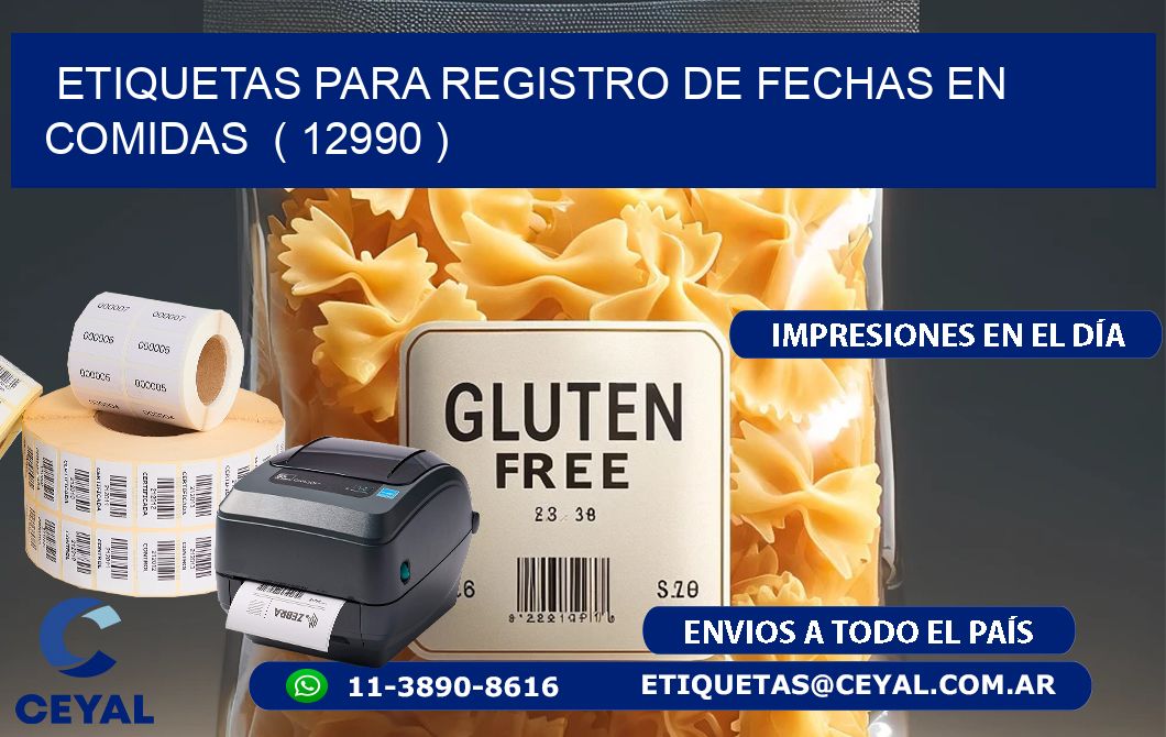 ETIQUETAS PARA REGISTRO DE FECHAS EN COMIDAS  ( 12990 )