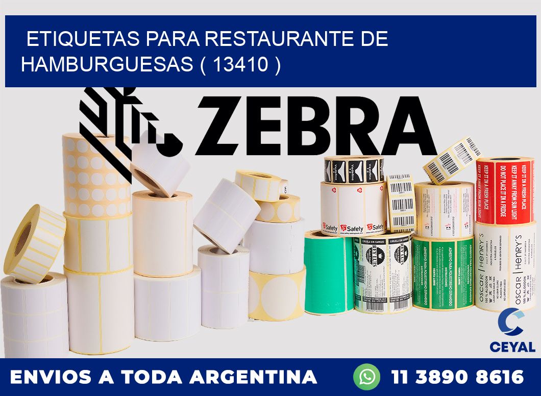 ETIQUETAS PARA RESTAURANTE DE HAMBURGUESAS ( 13410 )