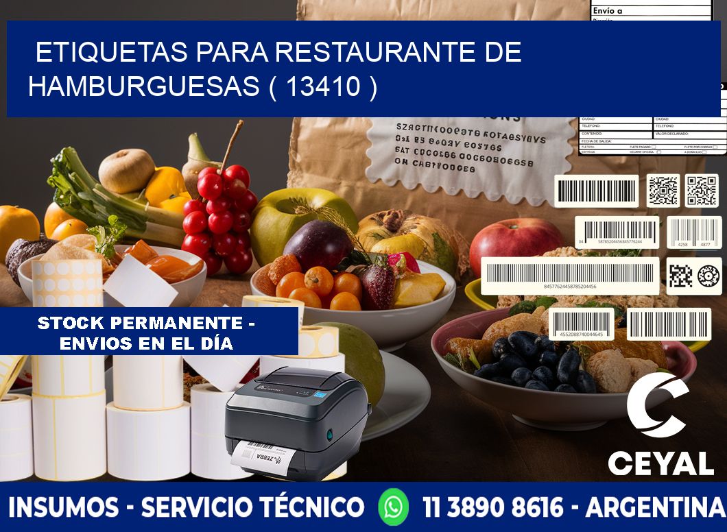 ETIQUETAS PARA RESTAURANTE DE HAMBURGUESAS ( 13410 )
