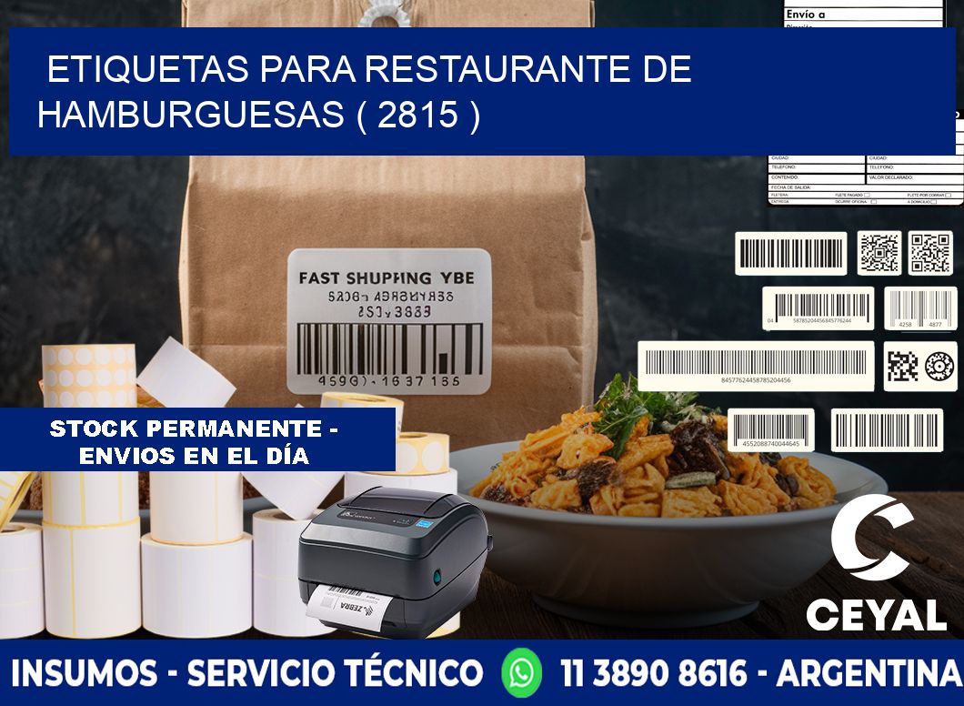 ETIQUETAS PARA RESTAURANTE DE HAMBURGUESAS ( 2815 )