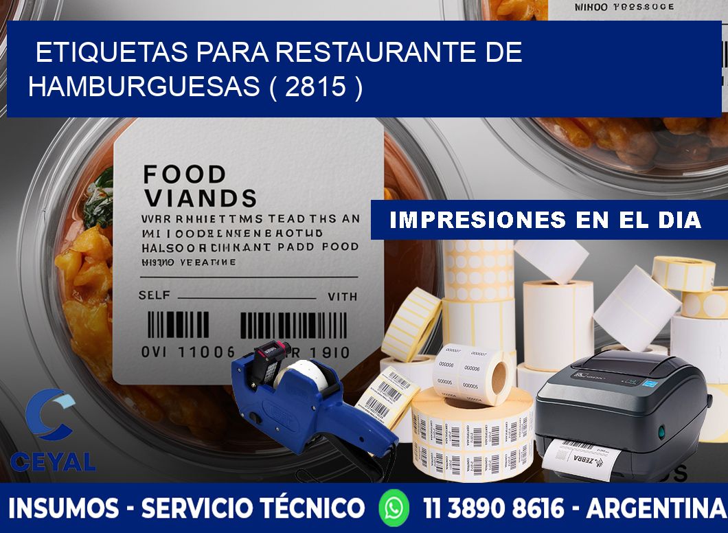 ETIQUETAS PARA RESTAURANTE DE HAMBURGUESAS ( 2815 )