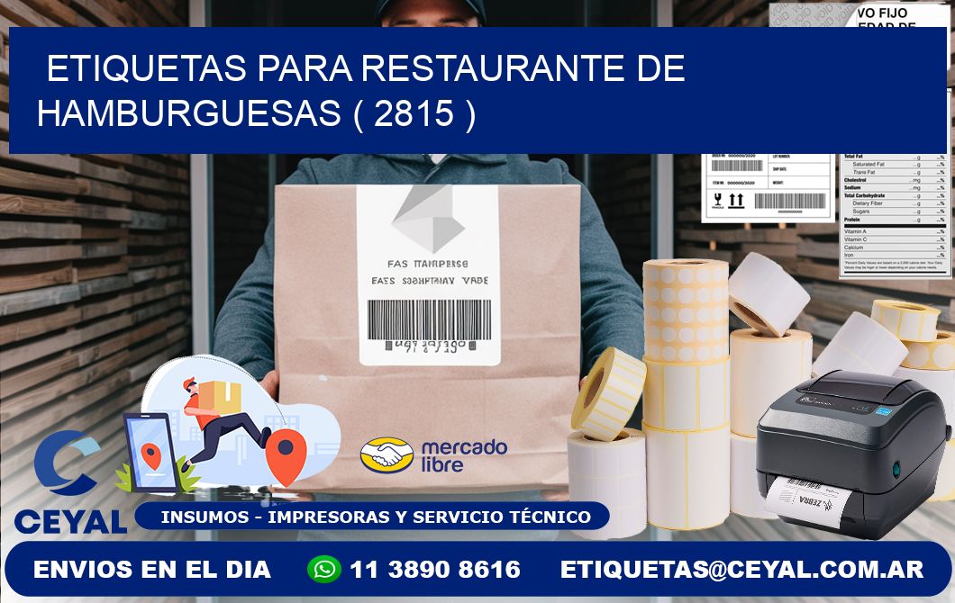 ETIQUETAS PARA RESTAURANTE DE HAMBURGUESAS ( 2815 )