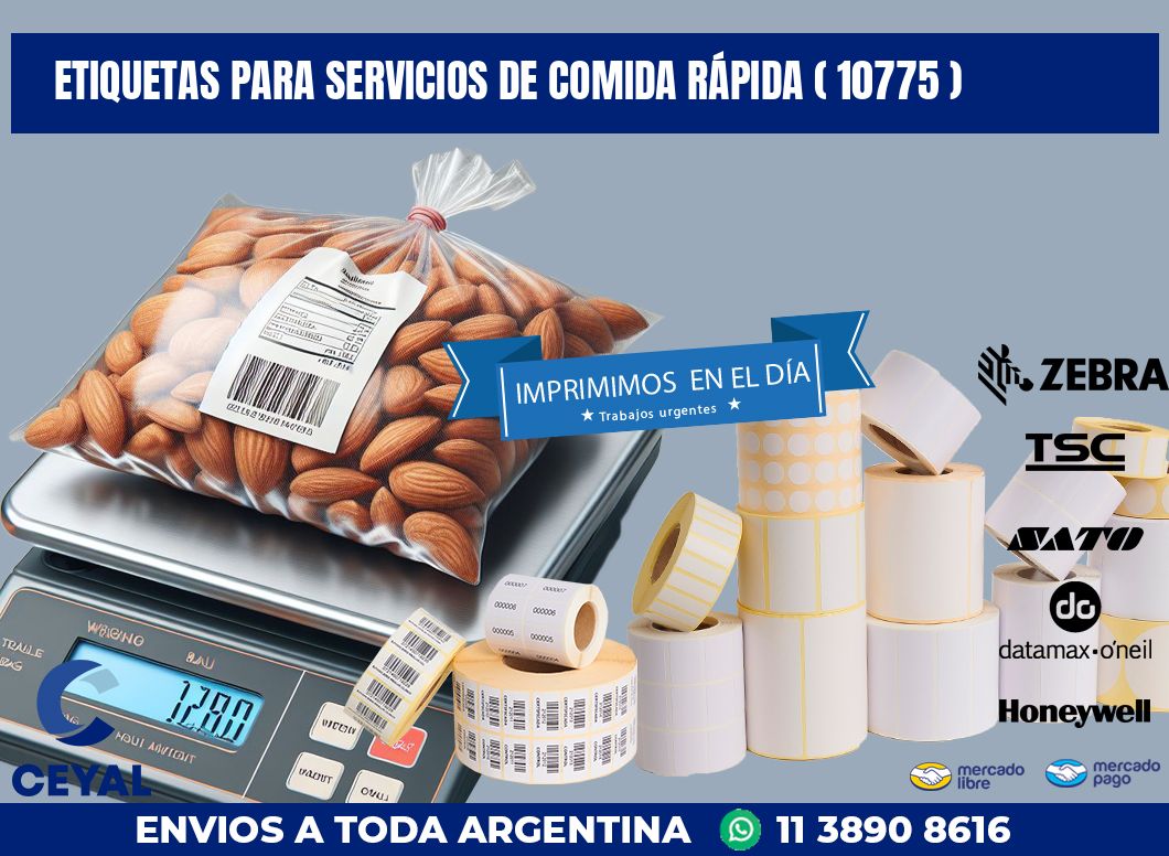 ETIQUETAS PARA SERVICIOS DE COMIDA RÁPIDA ( 10775 )