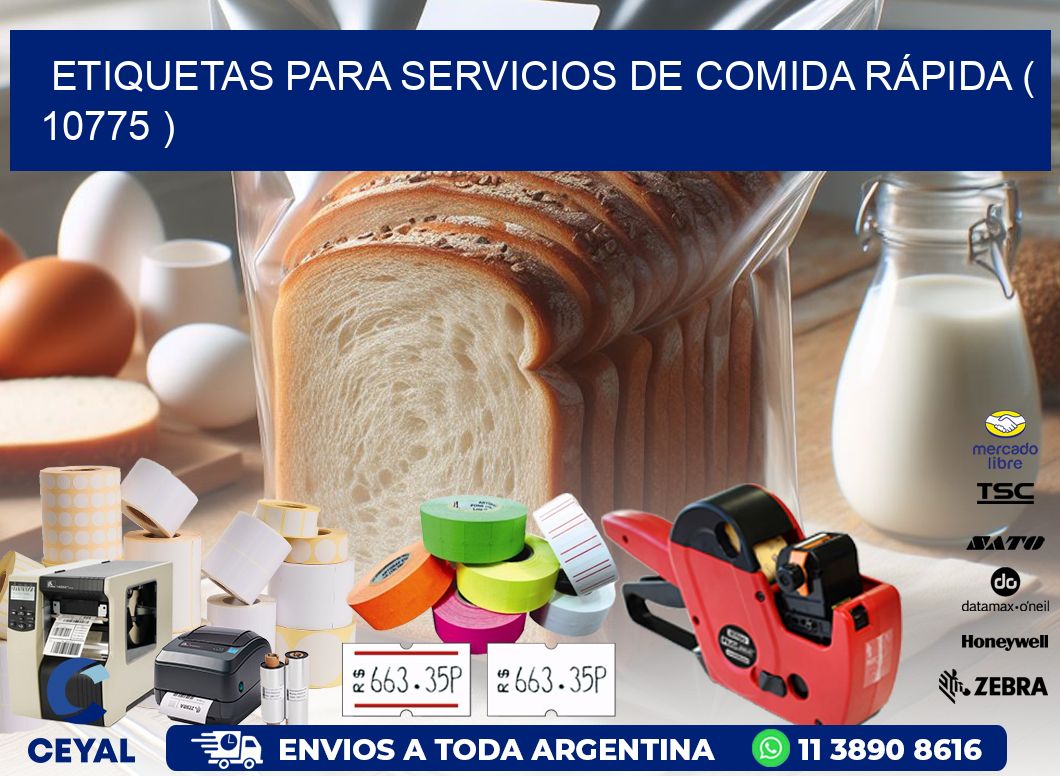 ETIQUETAS PARA SERVICIOS DE COMIDA RÁPIDA ( 10775 )
