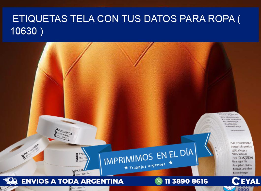 ETIQUETAS TELA CON TUS DATOS PARA ROPA ( 10630 )