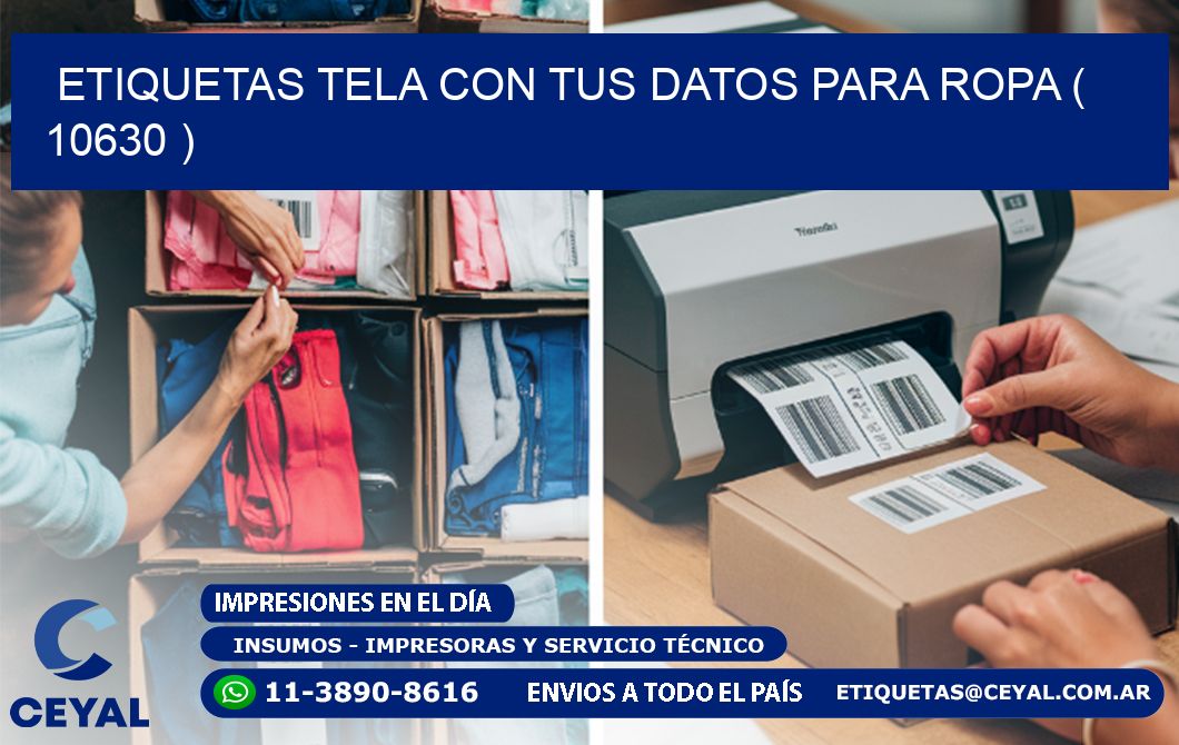 ETIQUETAS TELA CON TUS DATOS PARA ROPA ( 10630 )