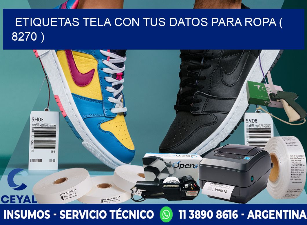 ETIQUETAS TELA CON TUS DATOS PARA ROPA ( 8270 )