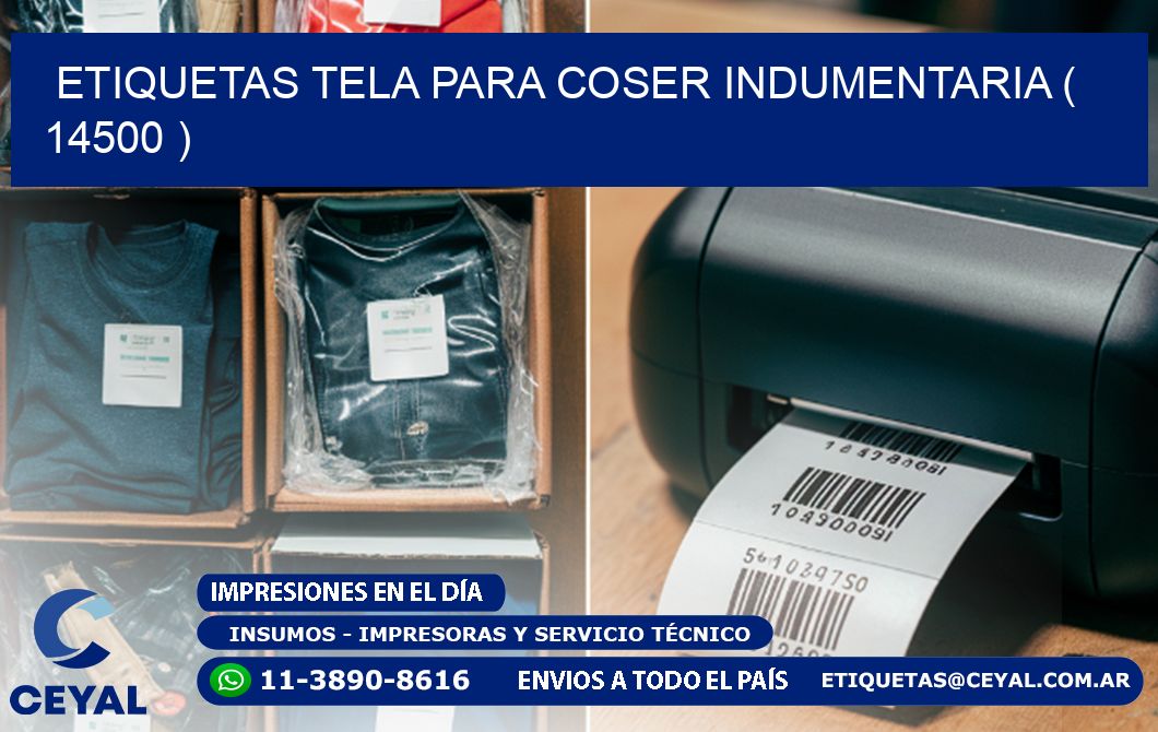 ETIQUETAS TELA PARA COSER INDUMENTARIA ( 14500 )