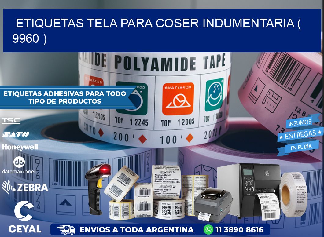 ETIQUETAS TELA PARA COSER INDUMENTARIA ( 9960 )