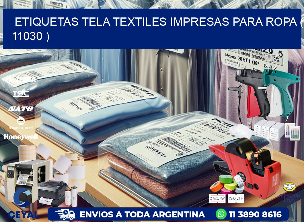ETIQUETAS TELA TEXTILES IMPRESAS PARA ROPA ( 11030 )