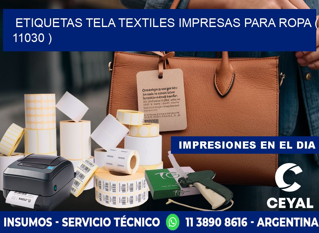 ETIQUETAS TELA TEXTILES IMPRESAS PARA ROPA ( 11030 )