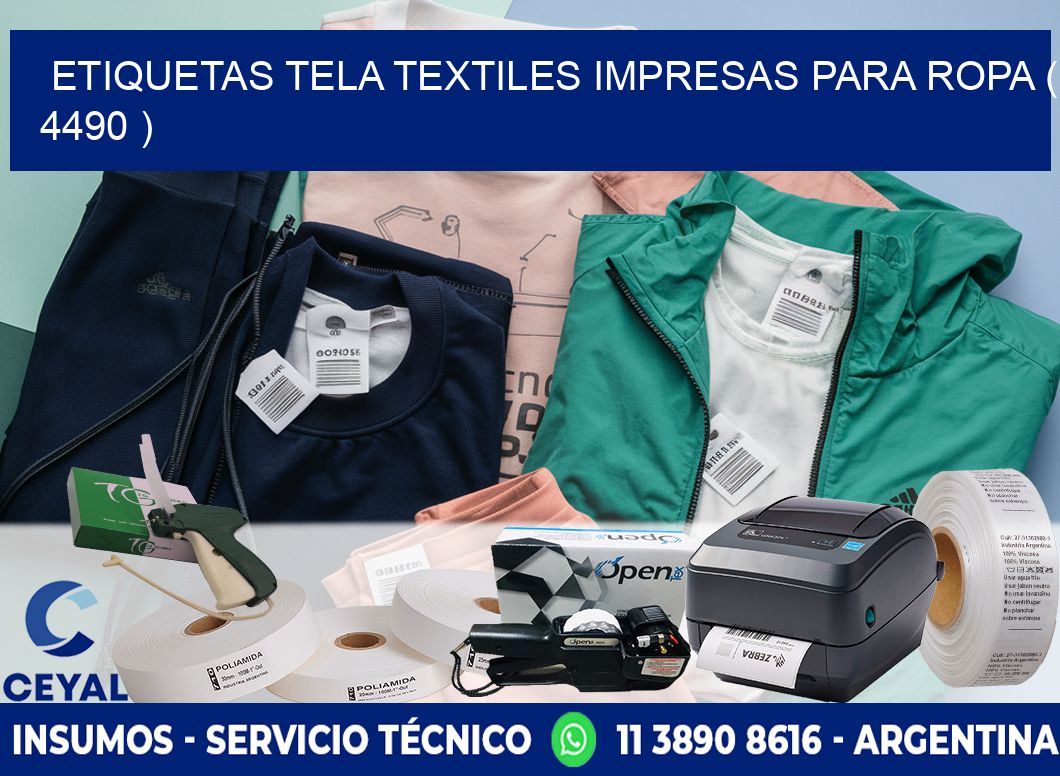 ETIQUETAS TELA TEXTILES IMPRESAS PARA ROPA ( 4490 )