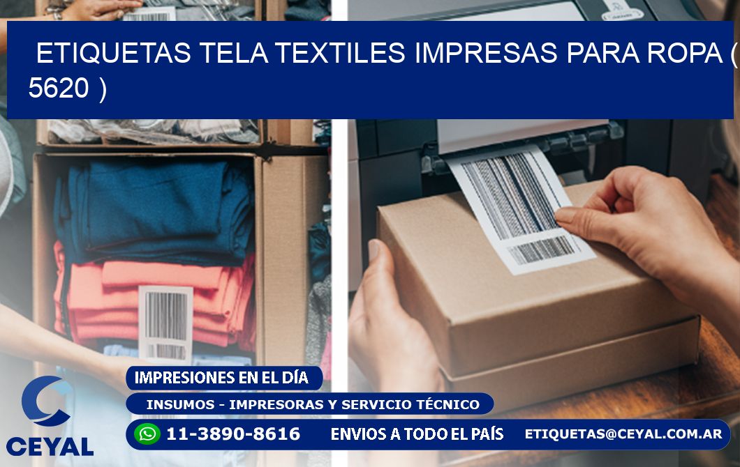 ETIQUETAS TELA TEXTILES IMPRESAS PARA ROPA ( 5620 )