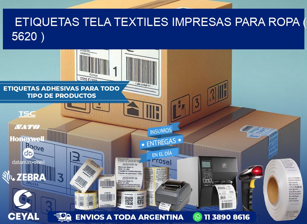 ETIQUETAS TELA TEXTILES IMPRESAS PARA ROPA ( 5620 )