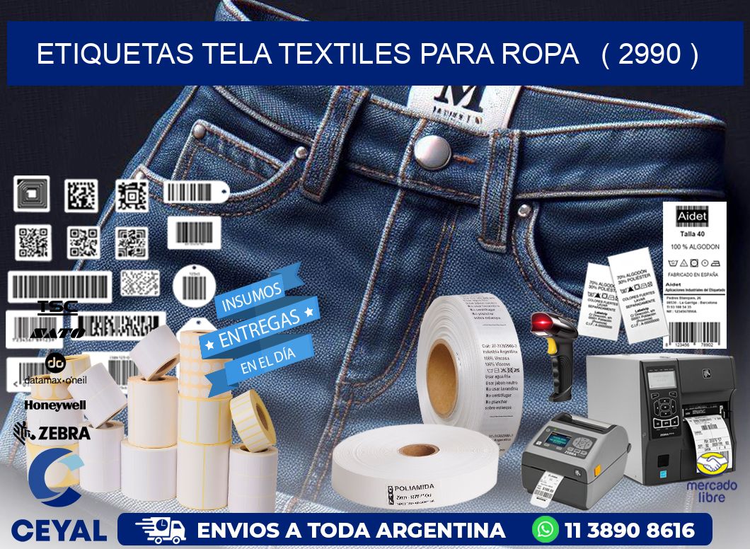 ETIQUETAS TELA TEXTILES PARA ROPA   ( 2990 )