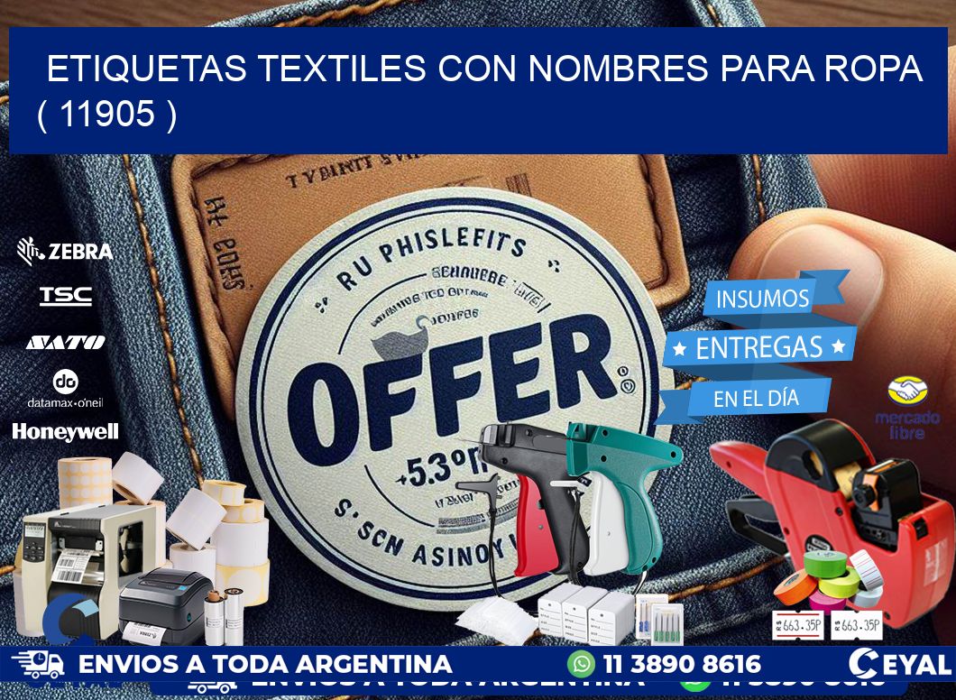 ETIQUETAS TEXTILES CON NOMBRES PARA ROPA   ( 11905 )