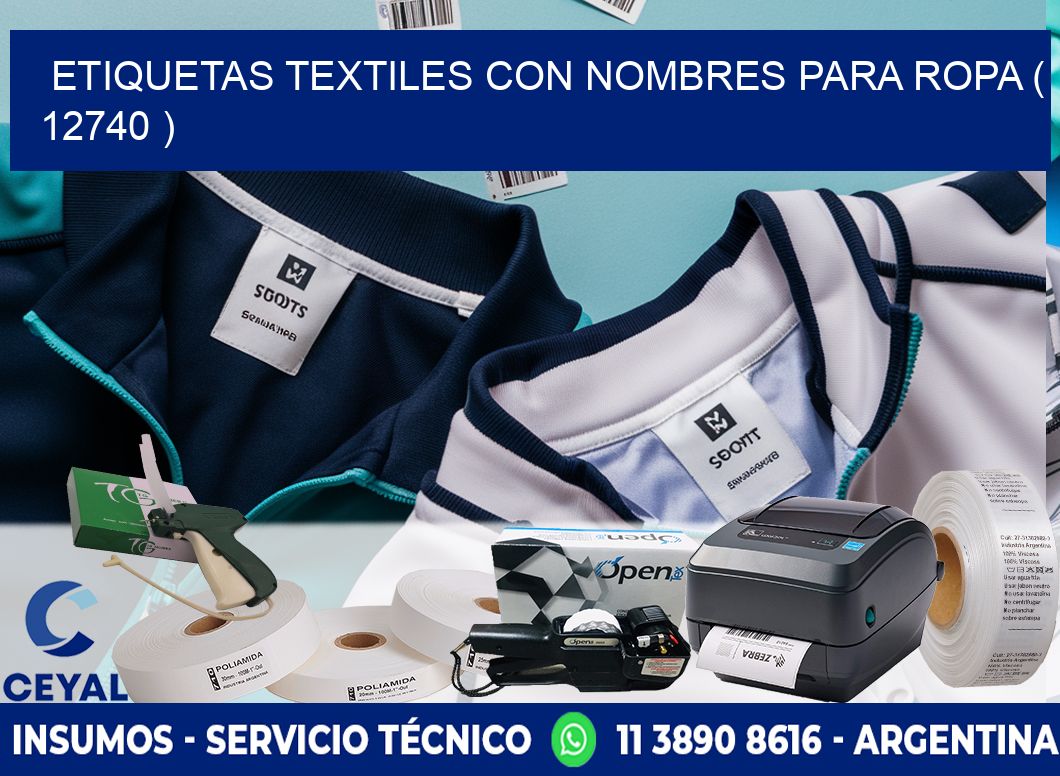 ETIQUETAS TEXTILES CON NOMBRES PARA ROPA ( 12740 )