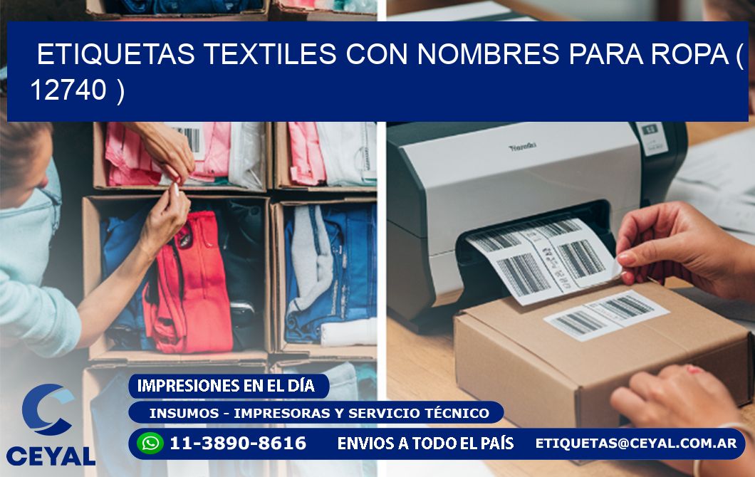 ETIQUETAS TEXTILES CON NOMBRES PARA ROPA ( 12740 )