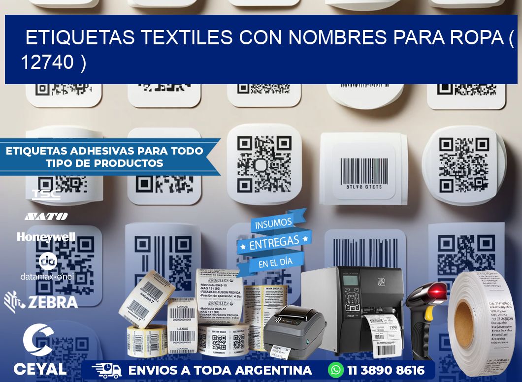 ETIQUETAS TEXTILES CON NOMBRES PARA ROPA ( 12740 )