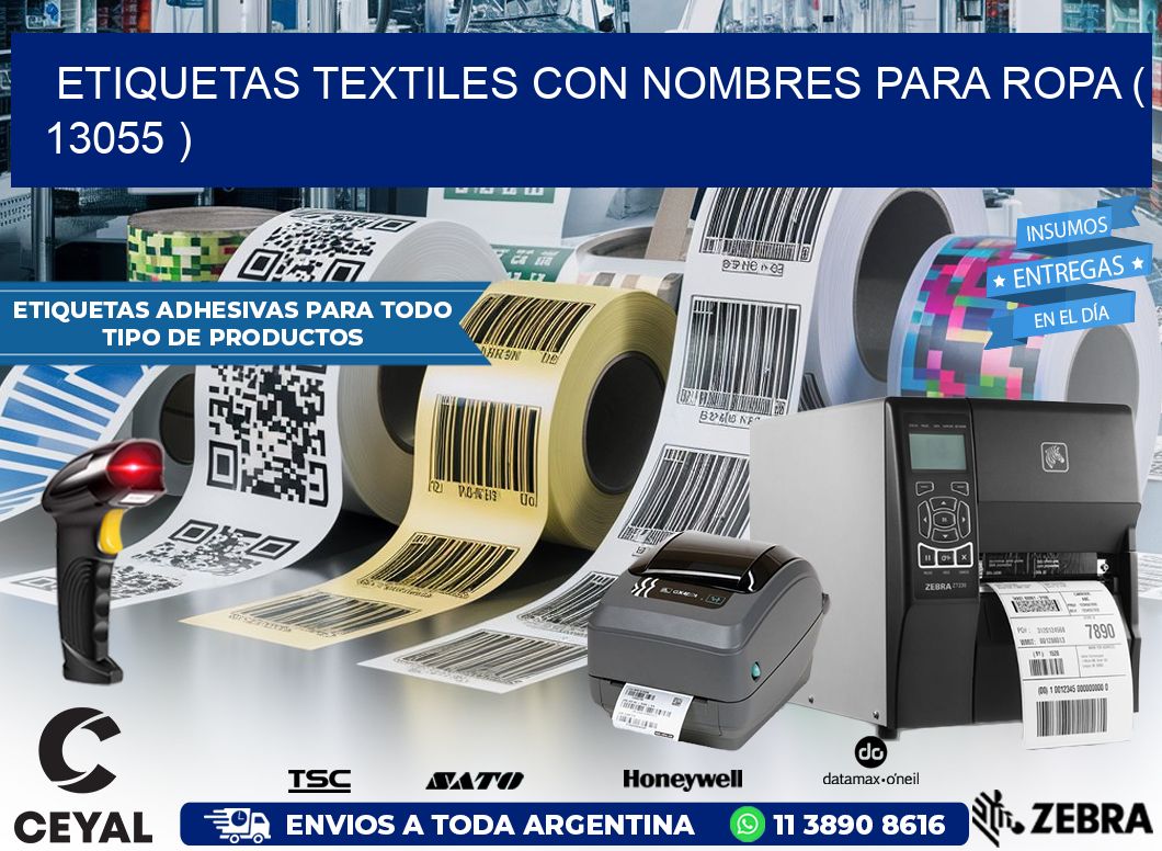 ETIQUETAS TEXTILES CON NOMBRES PARA ROPA ( 13055 )