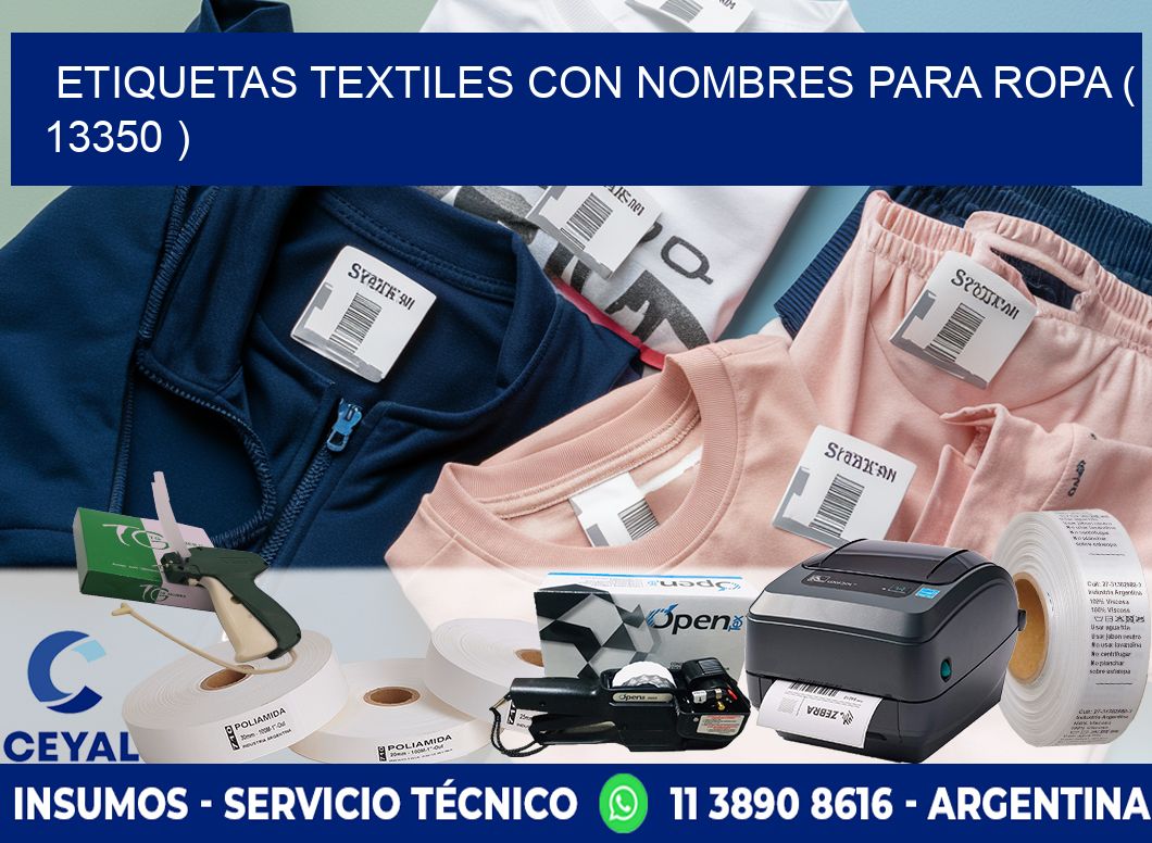 ETIQUETAS TEXTILES CON NOMBRES PARA ROPA ( 13350 )