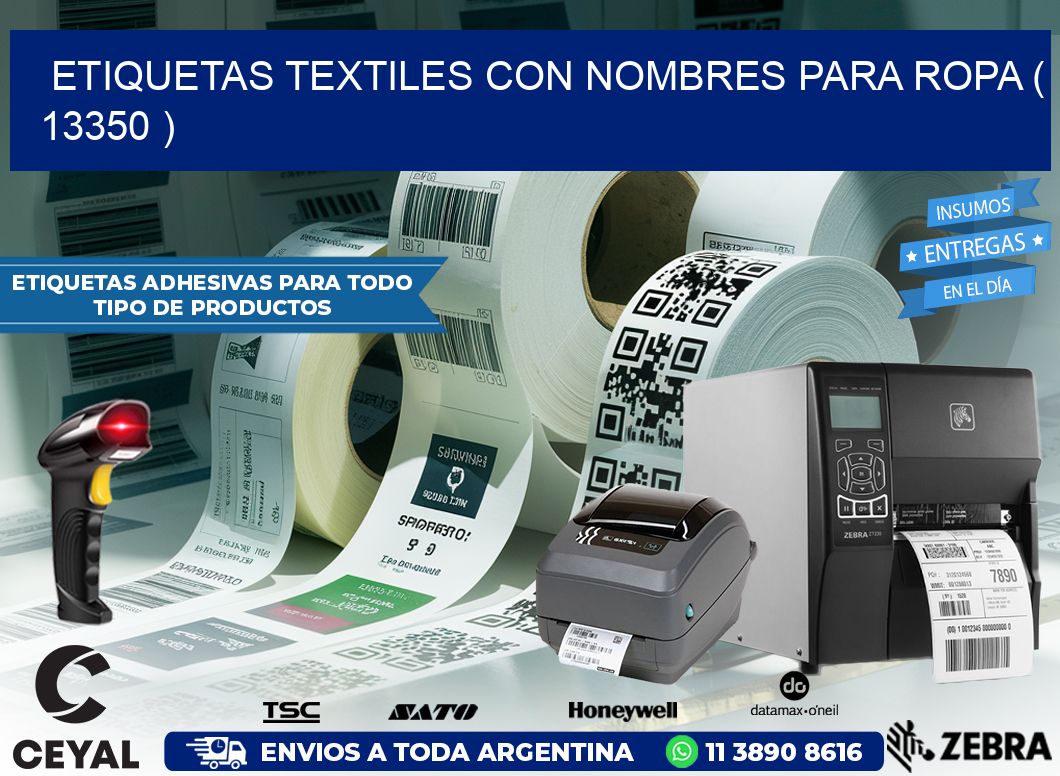 ETIQUETAS TEXTILES CON NOMBRES PARA ROPA ( 13350 )