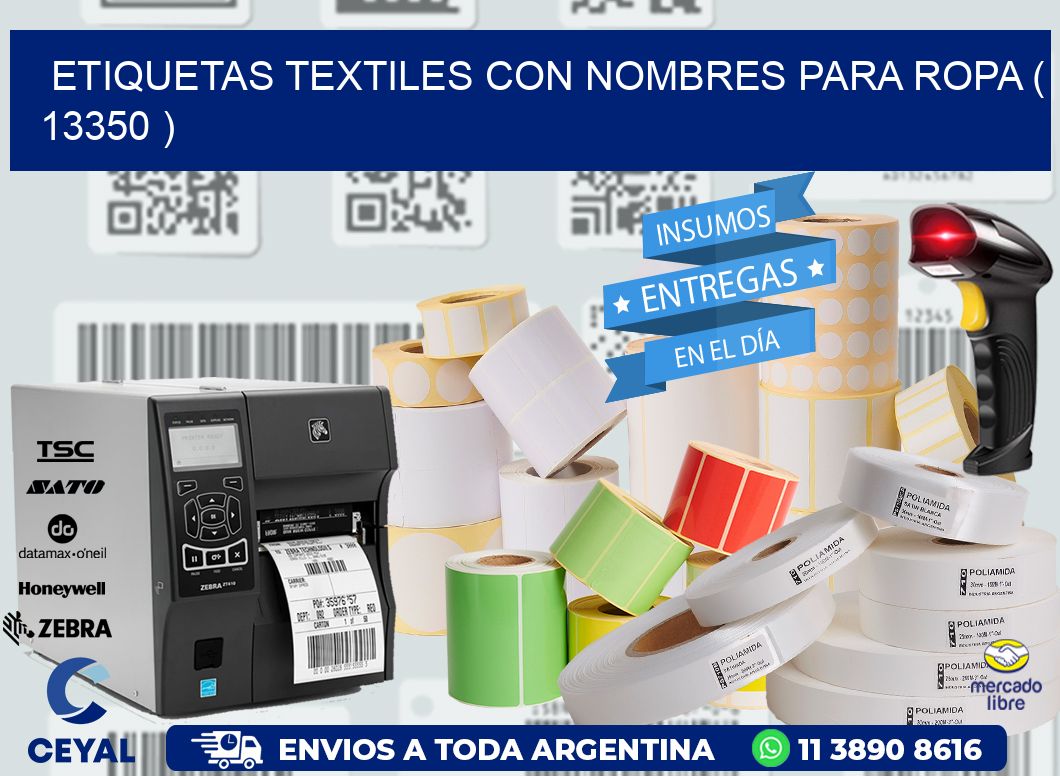 ETIQUETAS TEXTILES CON NOMBRES PARA ROPA ( 13350 )