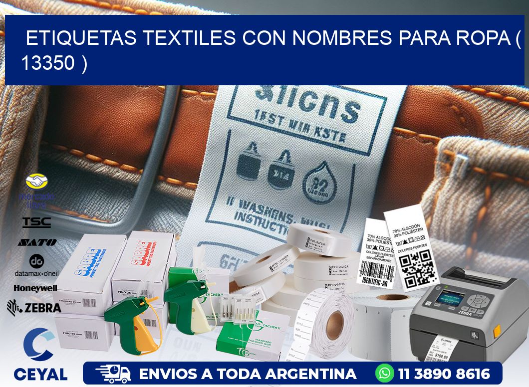 ETIQUETAS TEXTILES CON NOMBRES PARA ROPA ( 13350 )